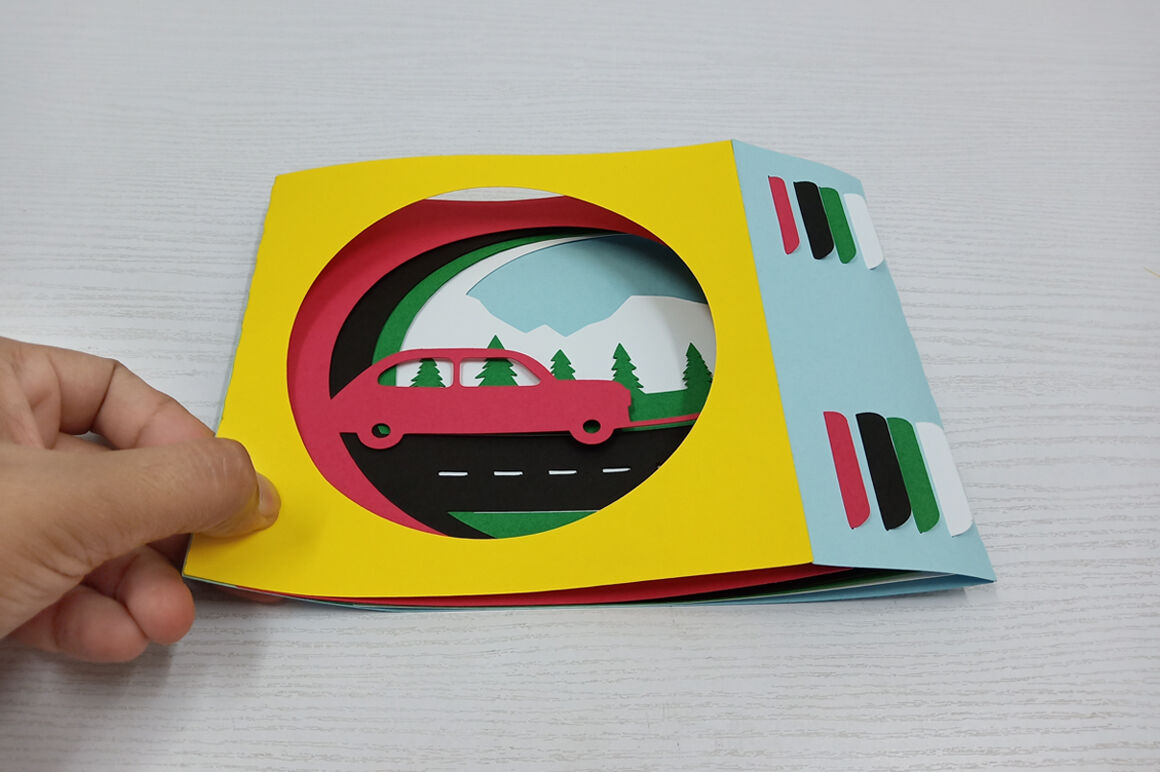Diy Car Tunnel Card 3d Papercraft By Paper Amaze Thehungryjpeg Com