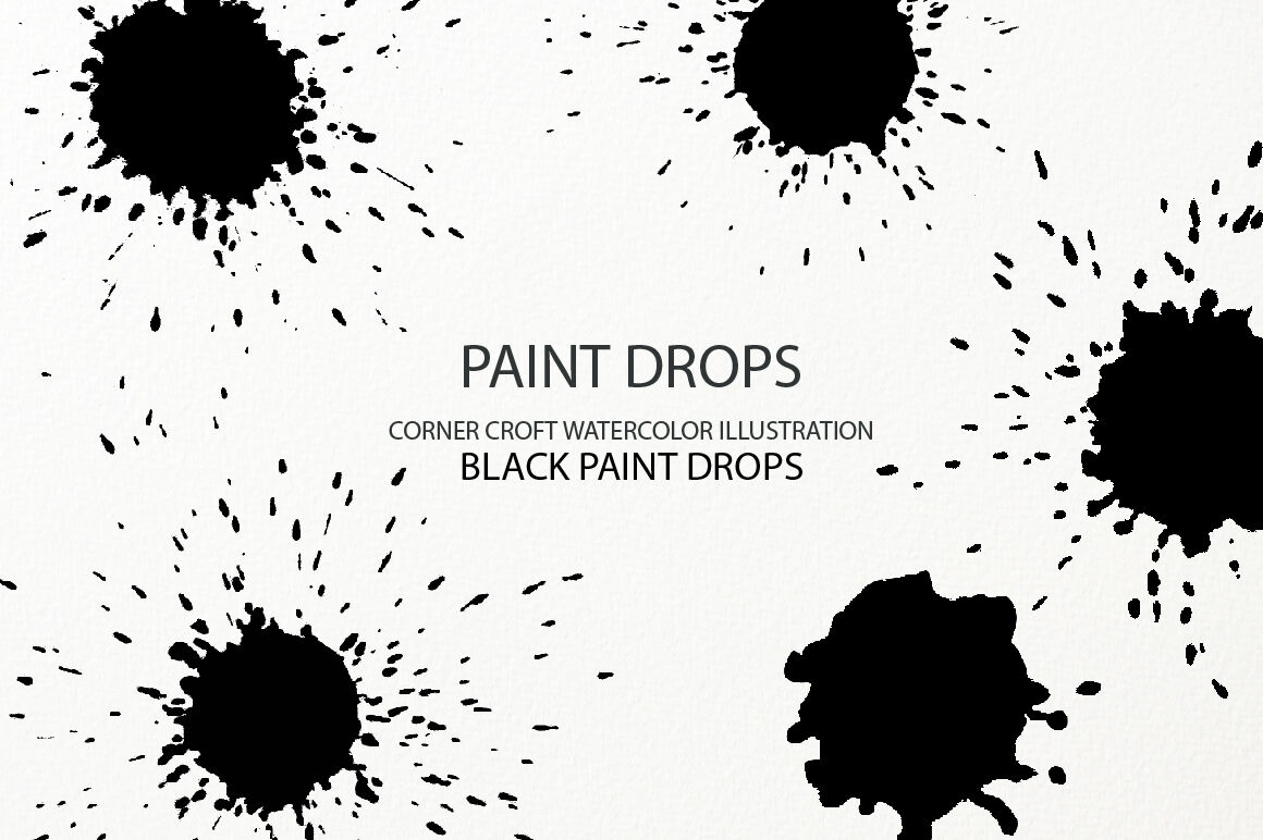 Watercolor paint drop and paint splatter effect for instant download By ...