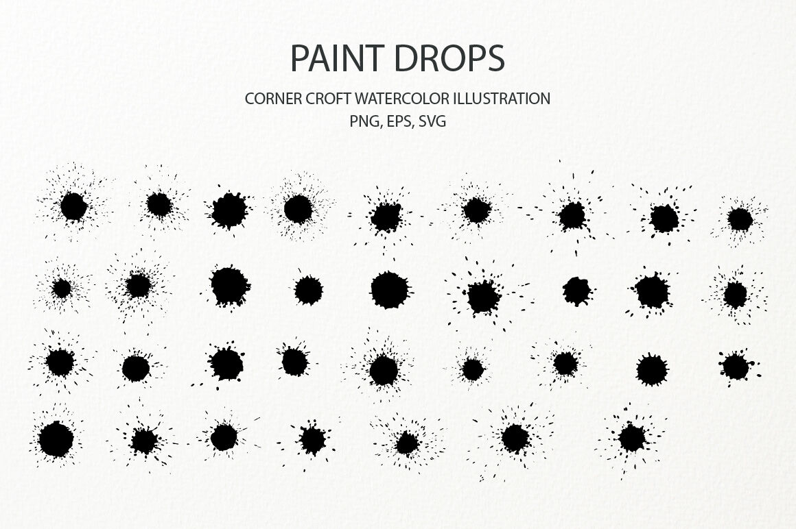 Download Watercolor Paint Drop And Paint Splatter Effect For Instant Download Amp Nbsp By Cornercroft Thehungryjpeg Com