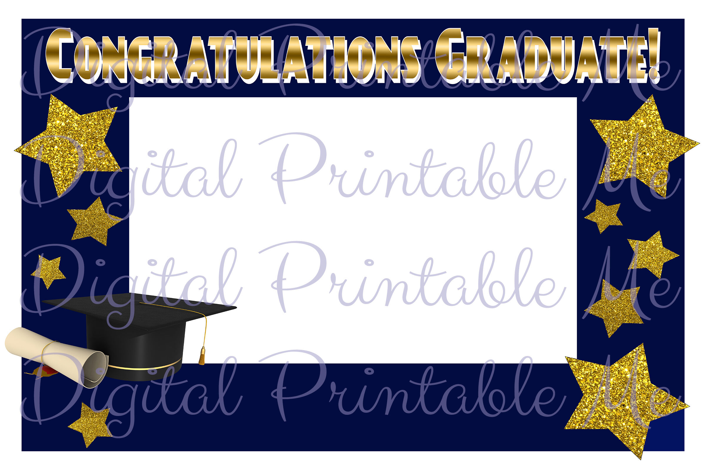 Graduation Party Photo Prop Frame You Print Graduation Party Decorations Grad Photo Prop graduation photo booth frame