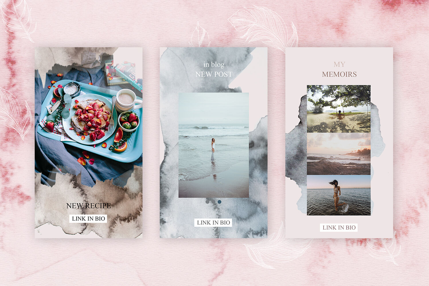 Instagram pack Posts and Animated Stories - Watercolor templates By by ...