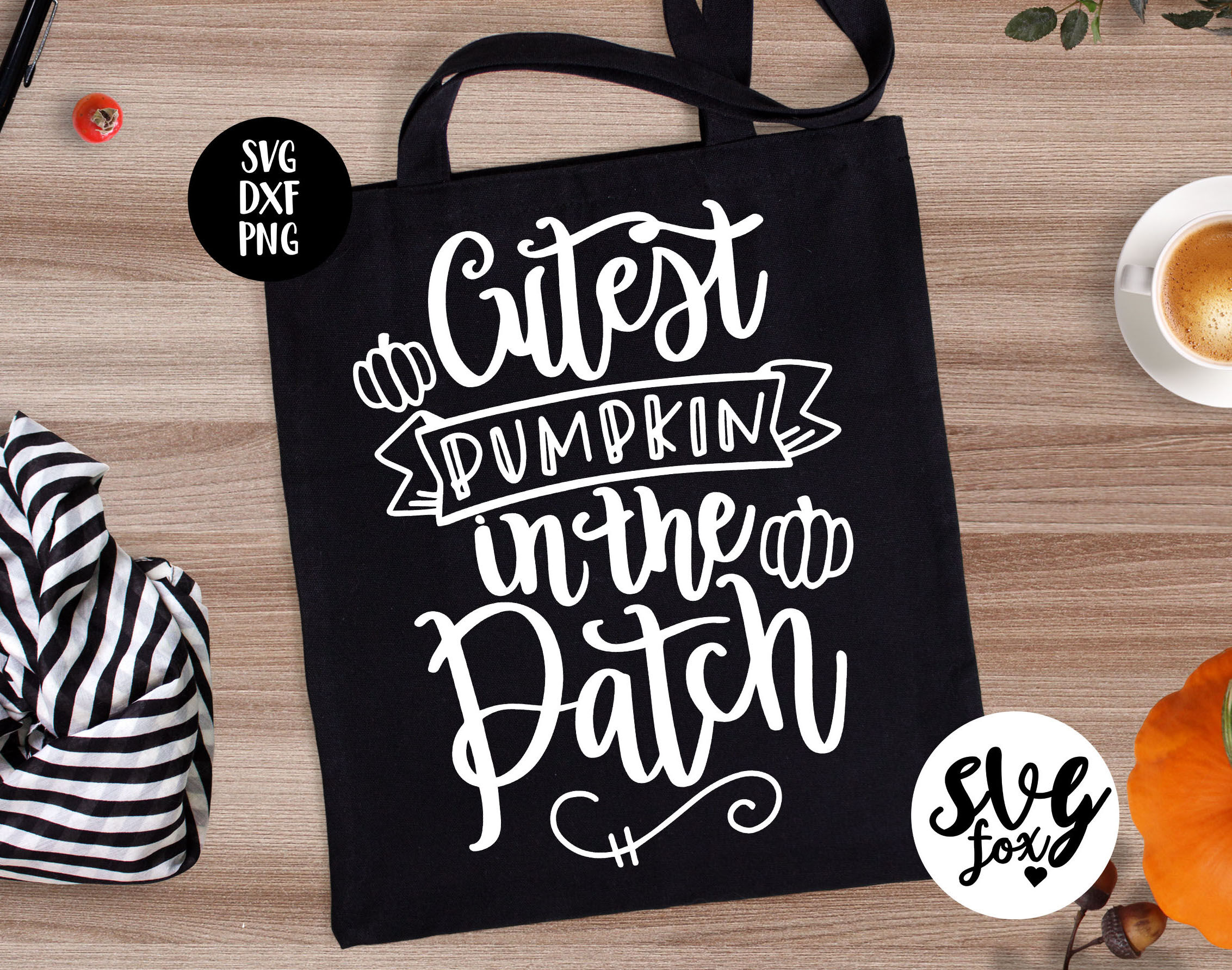 Cutest Pumpkin In The Patch Halloween Hand Lettered Svg Quote By Svgfox Thehungryjpeg Com
