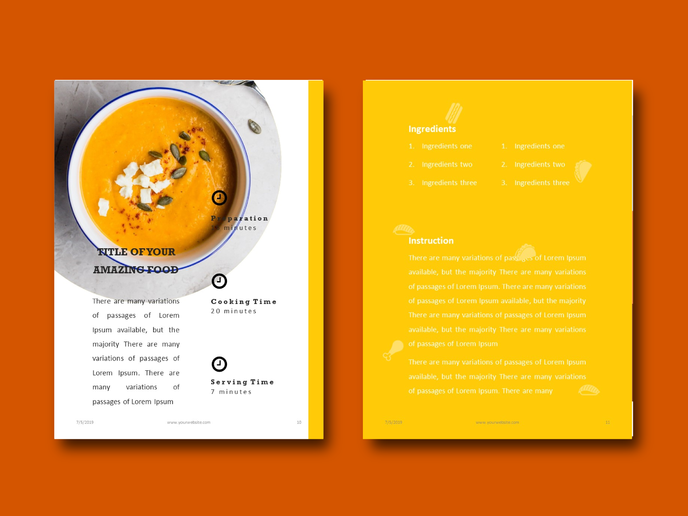 Recipes eBook PowerPoint Template By rivatxfz TheHungryJPEG