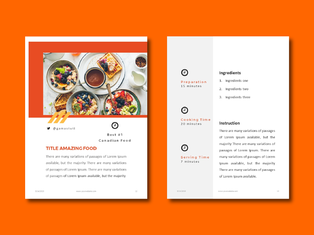 Recipes eBook PowerPoint Template By rivatxfz TheHungryJPEG