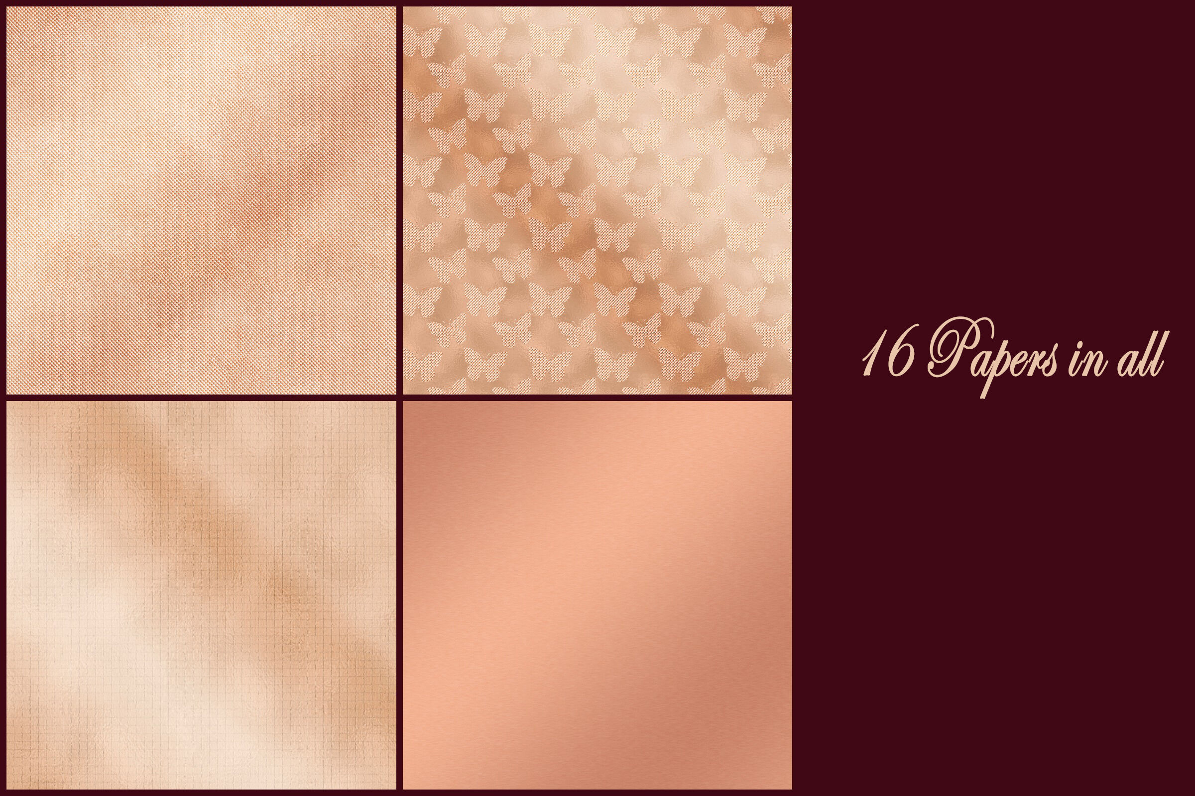 Download Rose Gold Foil Digital Papers By Me and Ameliè | TheHungryJPEG.com