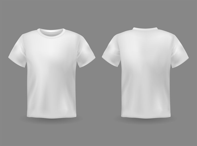 T-shirt mockup. White 3d blank t-shirt front and back views realistic By YummyBuum ...