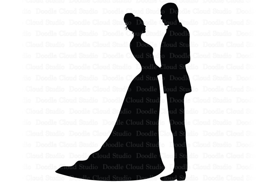 Download Bride And Groom Svg Black Couple Svg By Doodle Cloud Studio Thehungryjpeg Com