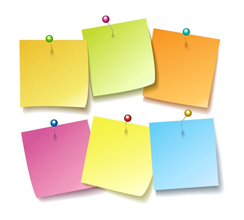 Sticky notes with pins By vectortatu | TheHungryJPEG