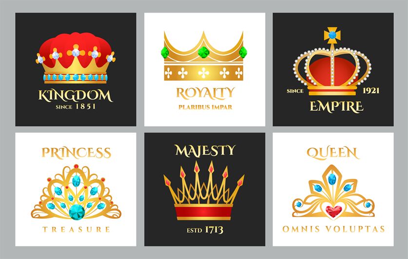 Crown logo set By vectortatu | TheHungryJPEG.com