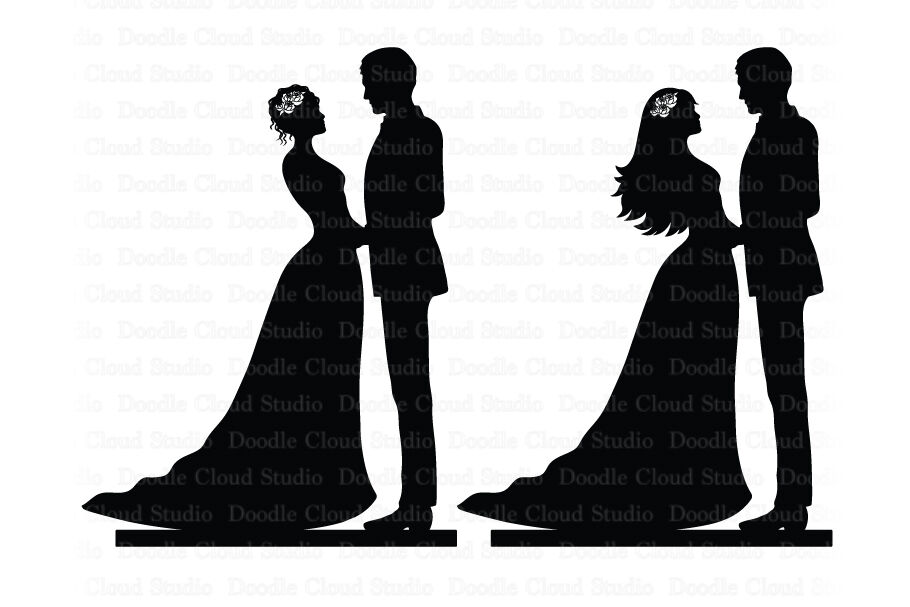 Download Couple Cake Topper SVG, Bride and Groom SVG. Wedding Decoration. Wedd By Doodle Cloud Studio ...