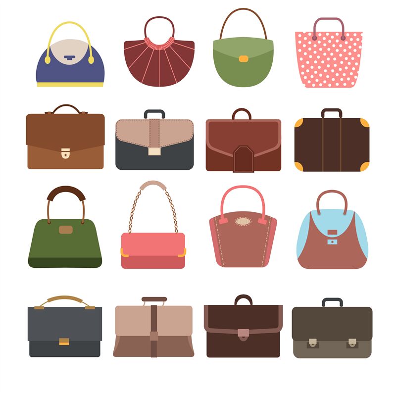 Female and male handbags. Fashion lady purse and bag accessories vecto By  Microvector