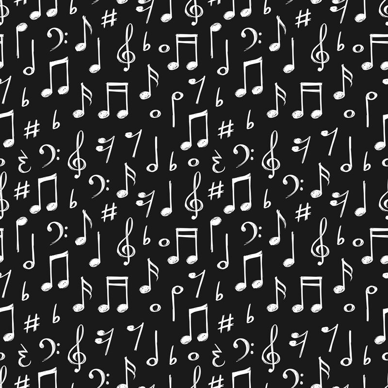 Chalk Music Notes And Signs Seamless Pattern Hand Drawn Music Backgro By Microvector Thehungryjpeg Com