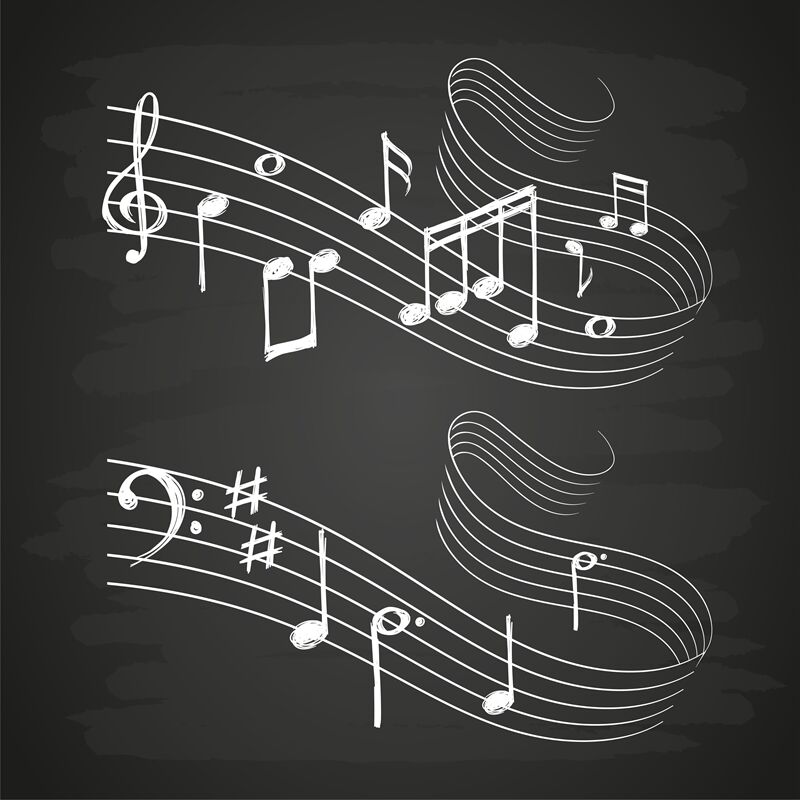 Hand Drawn Music Note. Vector Musical Symbols Isolated on White Doodle  Collection Stock Vector - Illustration of drawn, graphic: 108223919