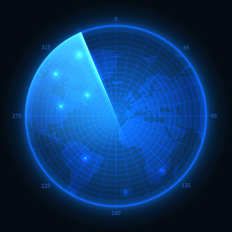 Radar screen. Military blue sonar. Navigation interface vector map By  Microvector | TheHungryJPEG