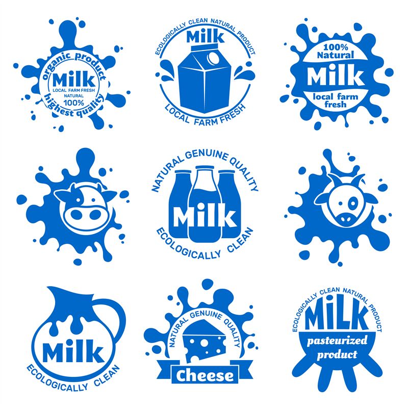 Vintage dairy farm logo, dairy product logo, milk cow logo vector  illustration design on white background 36398346 Vector Art at Vecteezy