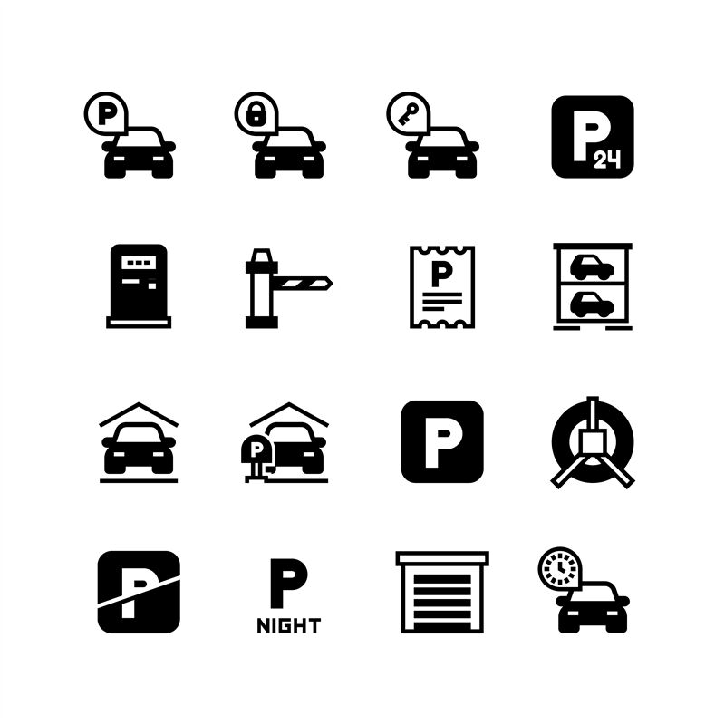 Parking car vector icons. Parking zone symbols isolated By Microvector ...