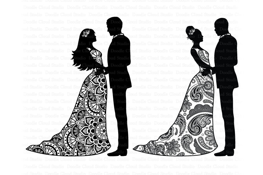 Wedding Mandala Svg Mandala Bride And Groom Svg Wedding Clipart By Doodle Cloud Studio Thehungryjpeg Com