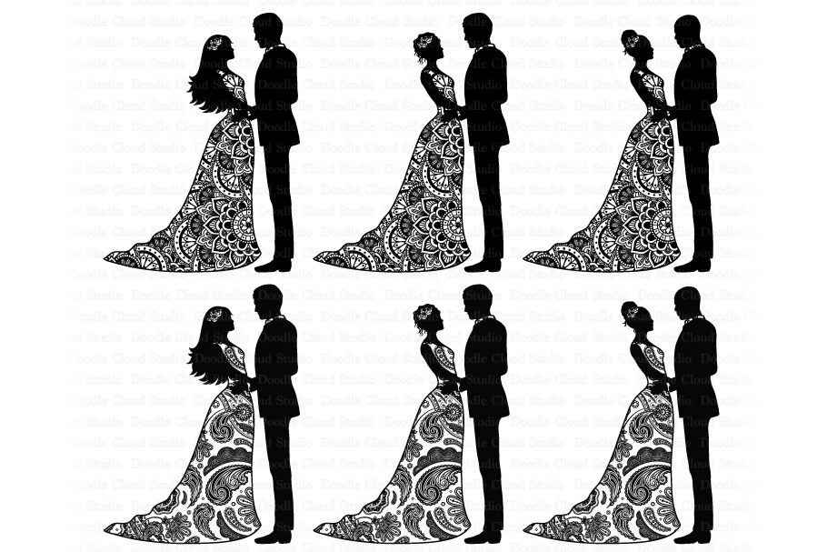 Download Wedding Mandala Svg Mandala Bride And Groom Svg Wedding Clipart By Doodle Cloud Studio Thehungryjpeg Com