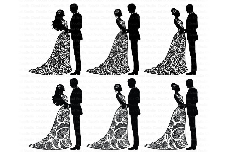 Silhouette Design Bride And Groom