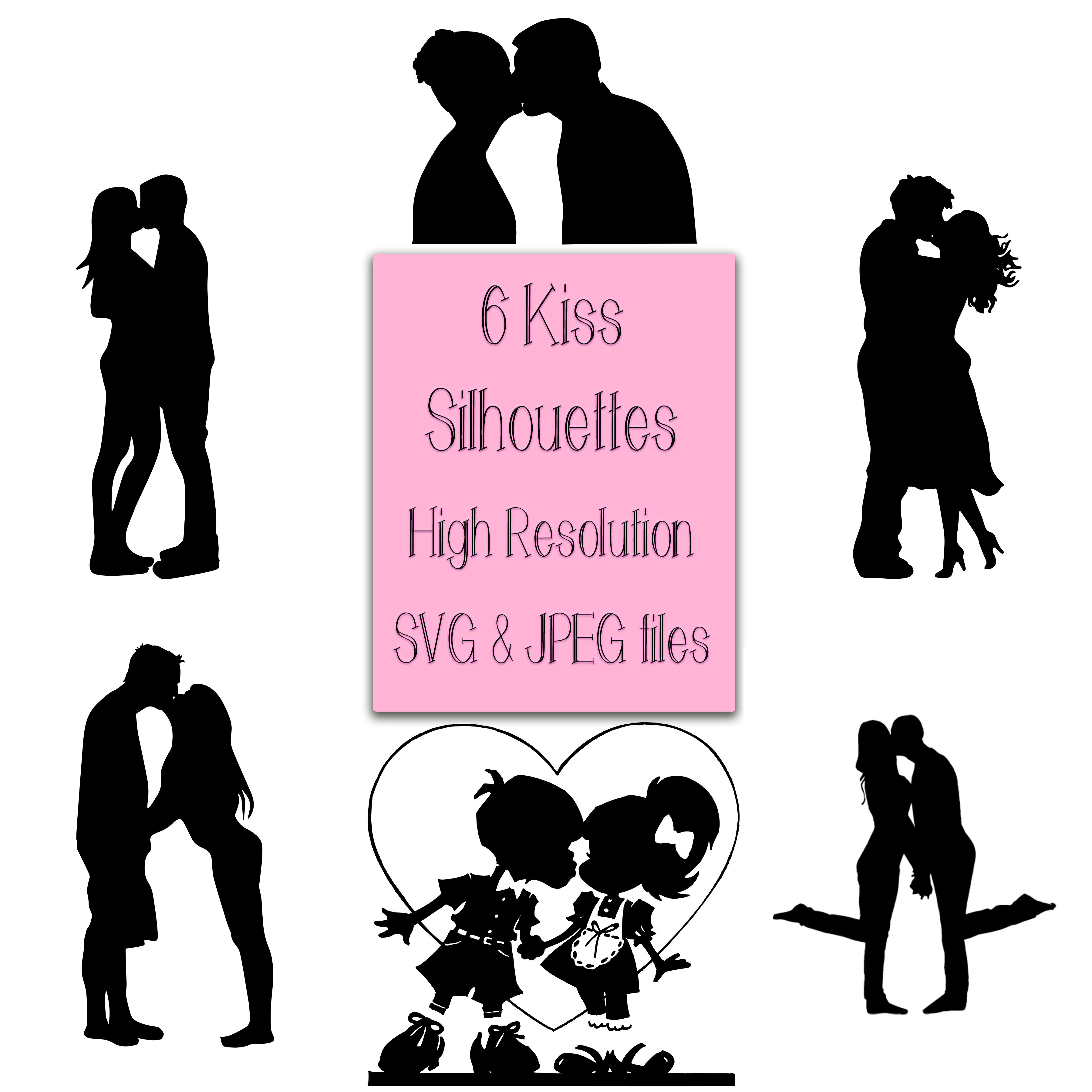 Kiss Clip Art Kissing Couple Silhouette 6 Svg Jpg Images Valentine S By Digitalprintableme Thehungryjpeg Com