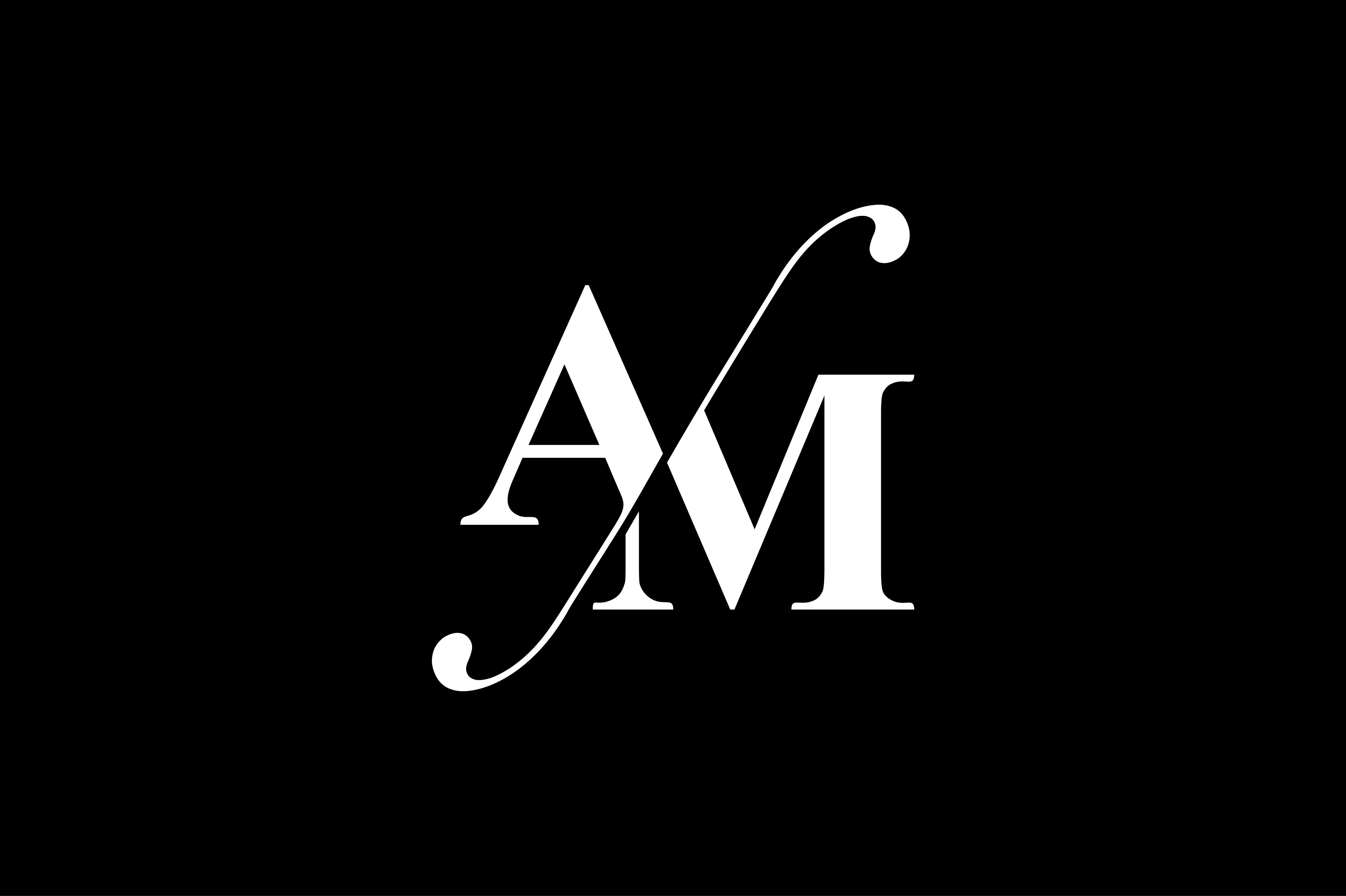 AM Monogram  Logo  design By Vectorseller TheHungryJPEG com