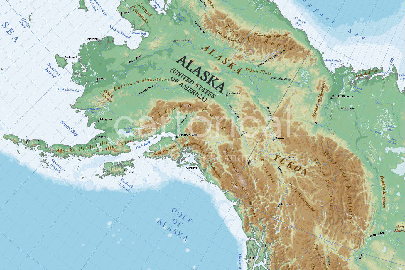 North America Large Shaded Relief Wall Map Shop Class