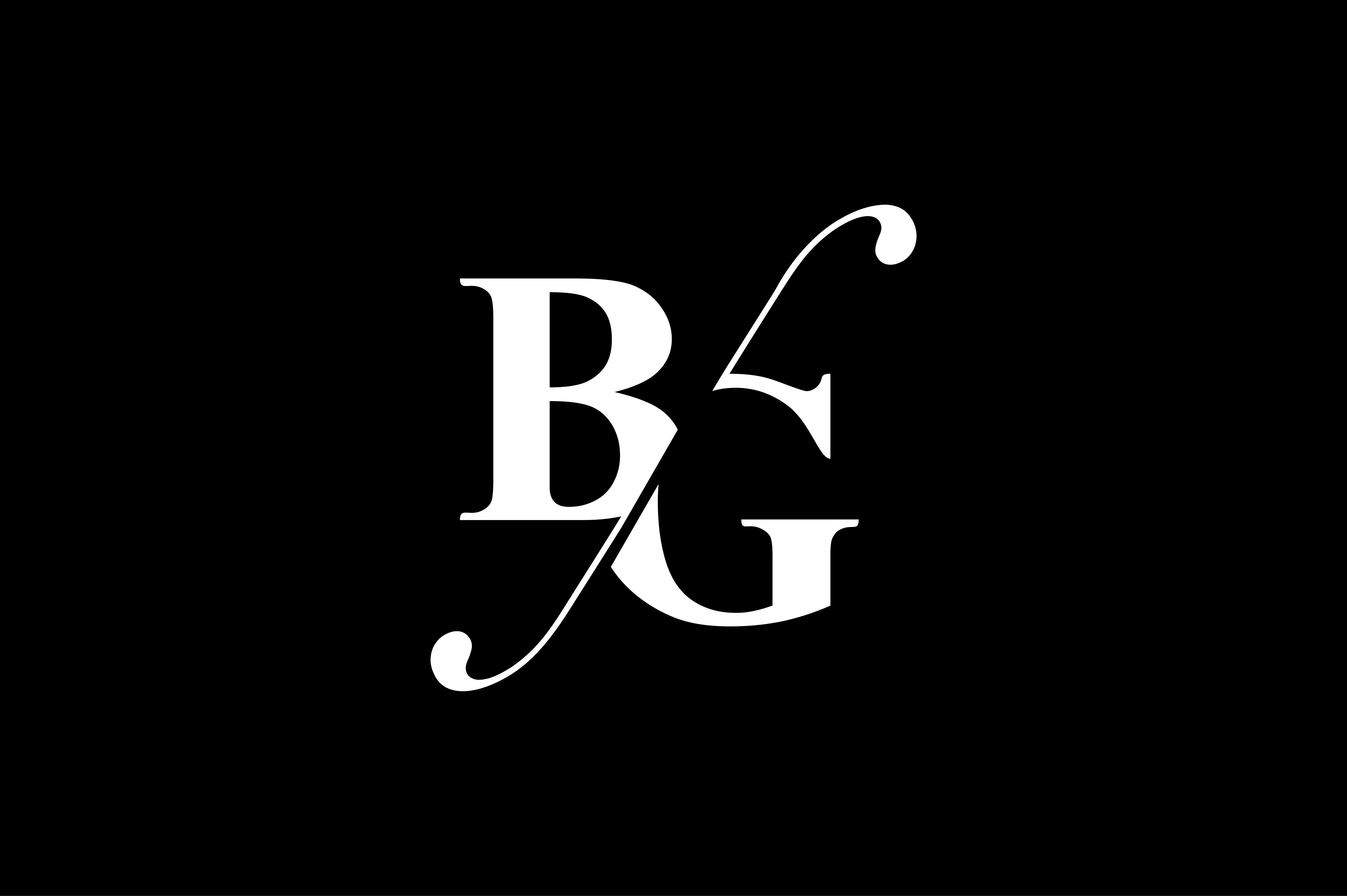 BG Monogram Logo Design By Vectorseller | TheHungryJPEG.com