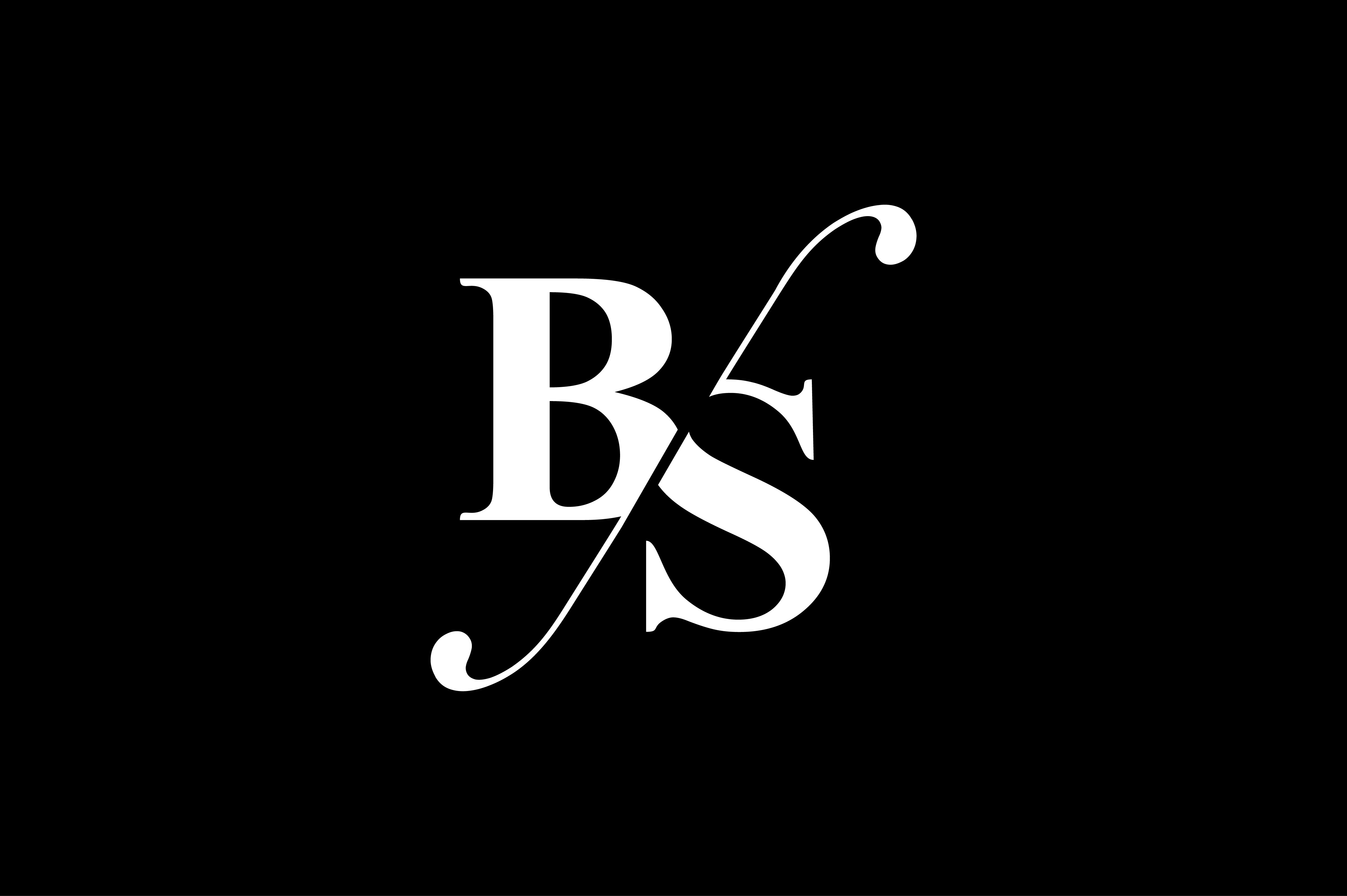 BS Monogram Logo Design By Vectorseller | TheHungryJPEG.com