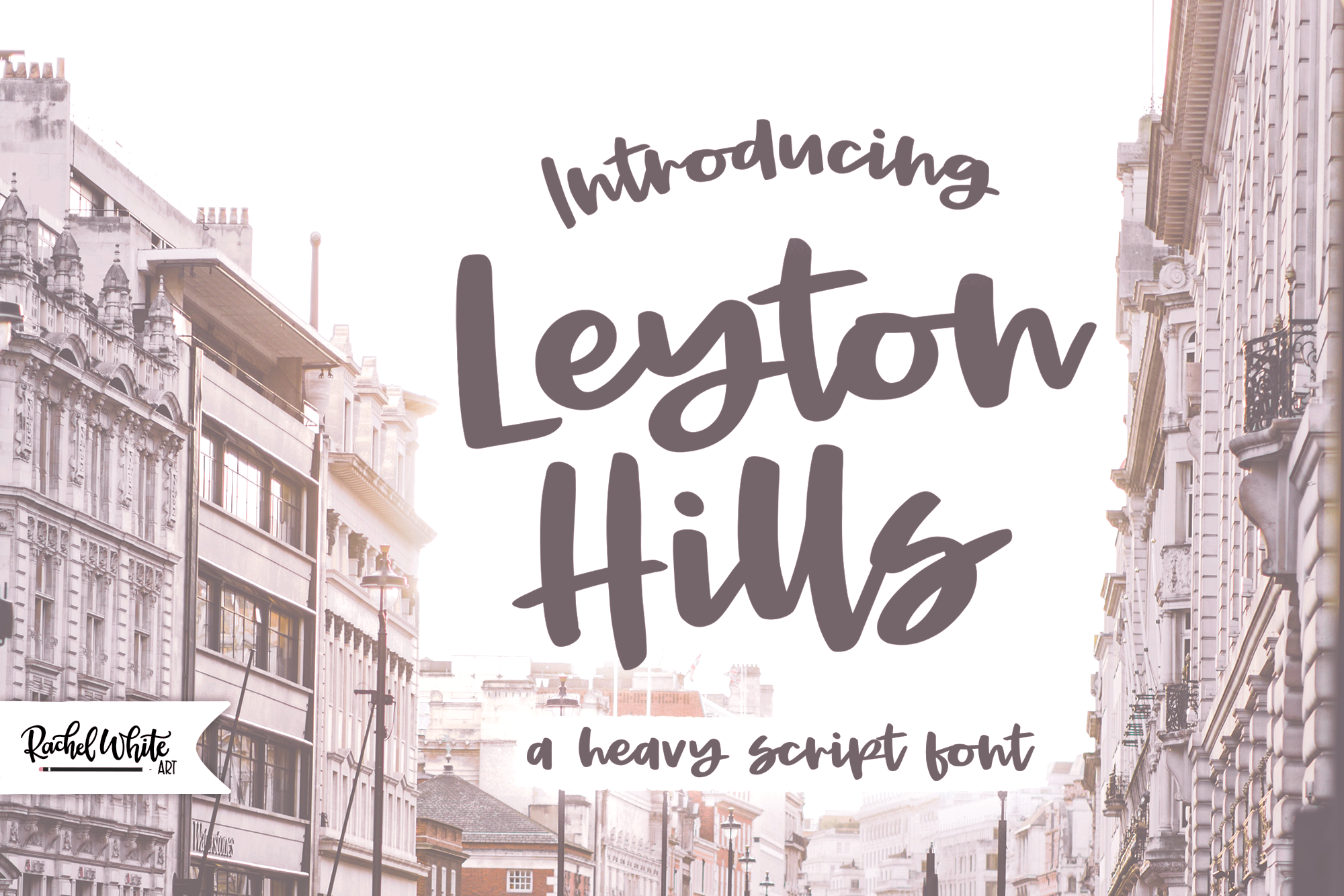 Leyton Hills, a heavy script font By Rachel White Art | TheHungryJPEG