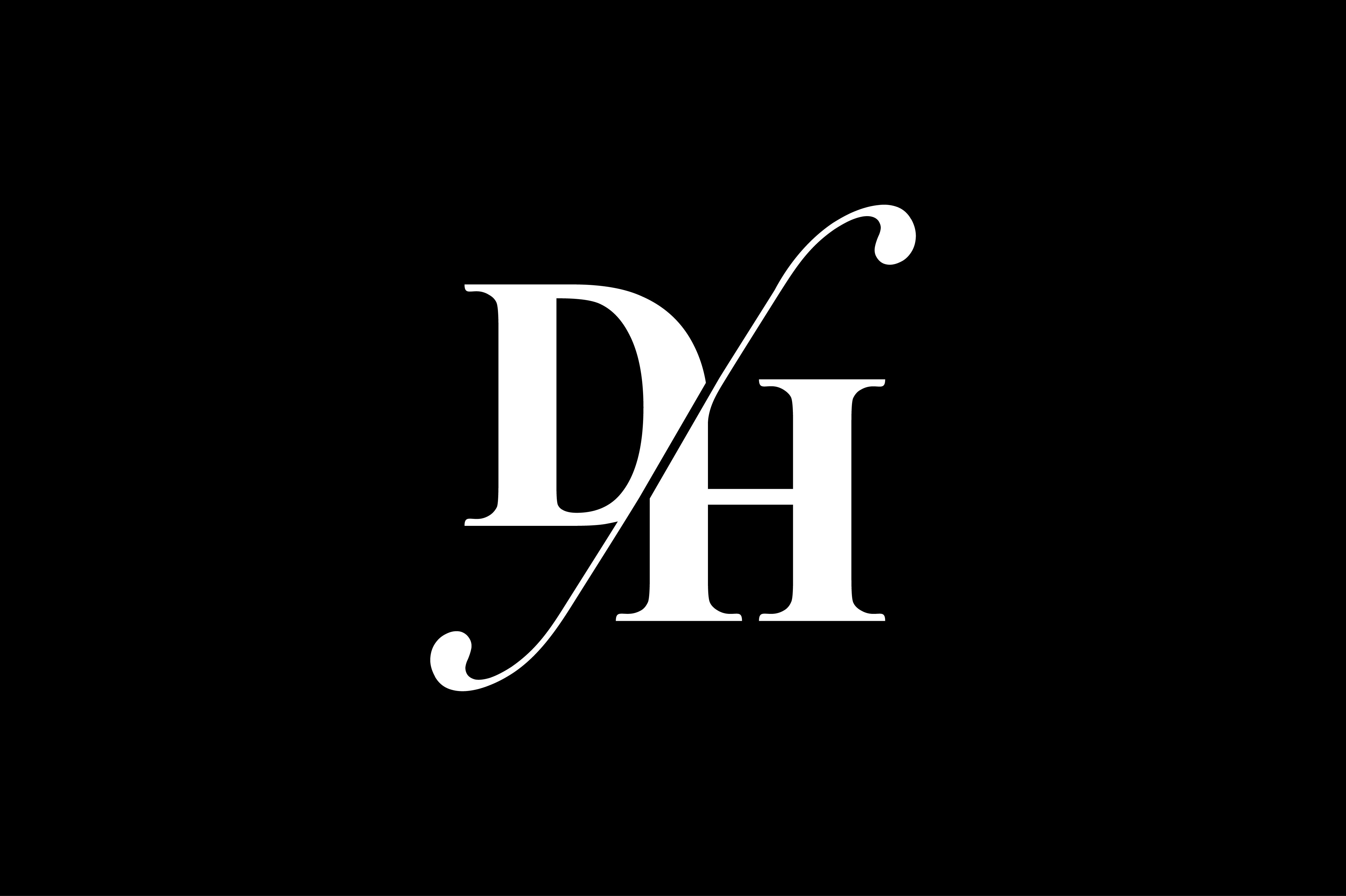 DH Monogram Logo Design By Vectorseller | TheHungryJPEG.com