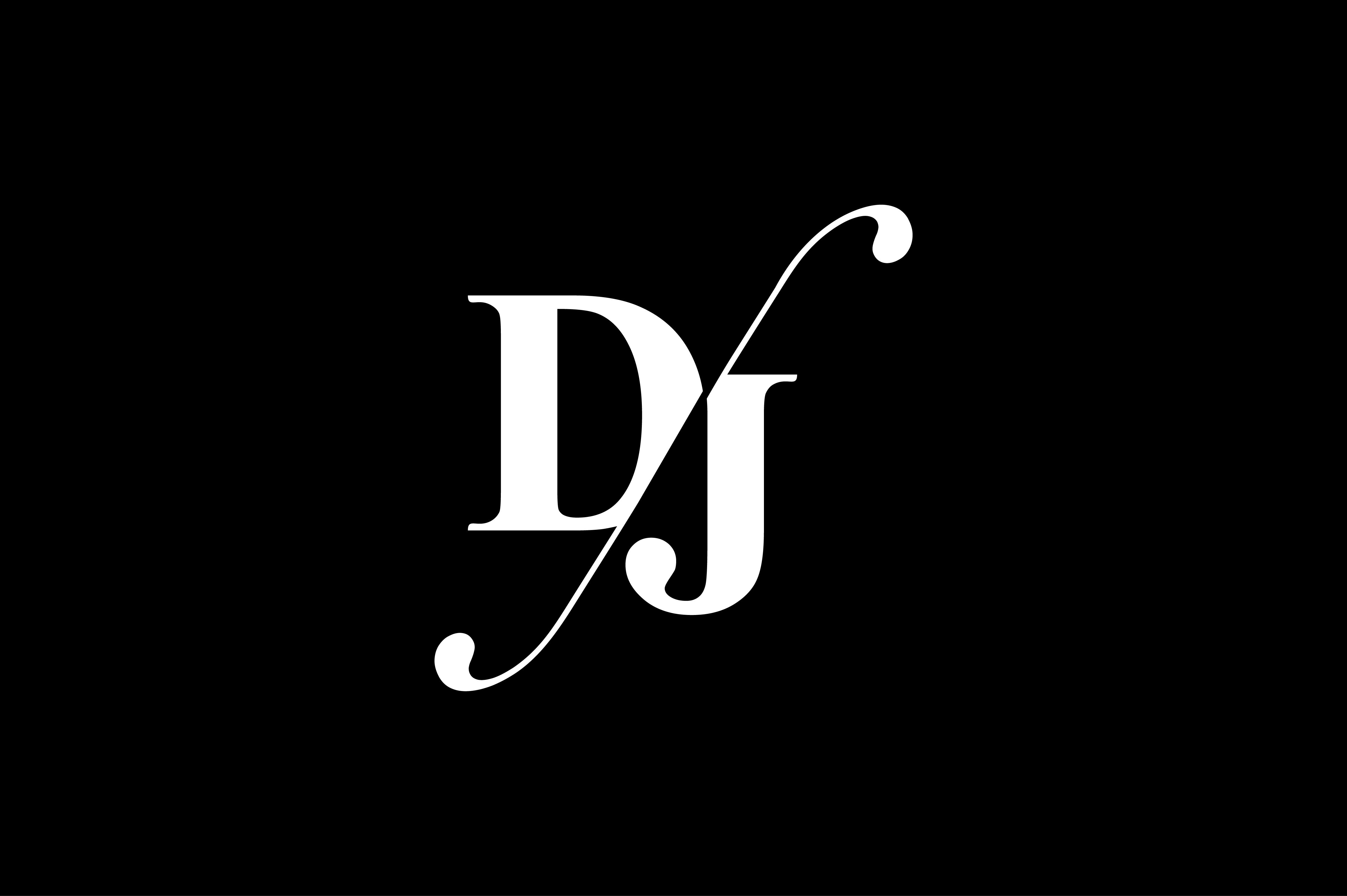 DJ Monogram Logo Design By Vectorseller | TheHungryJPEG.com