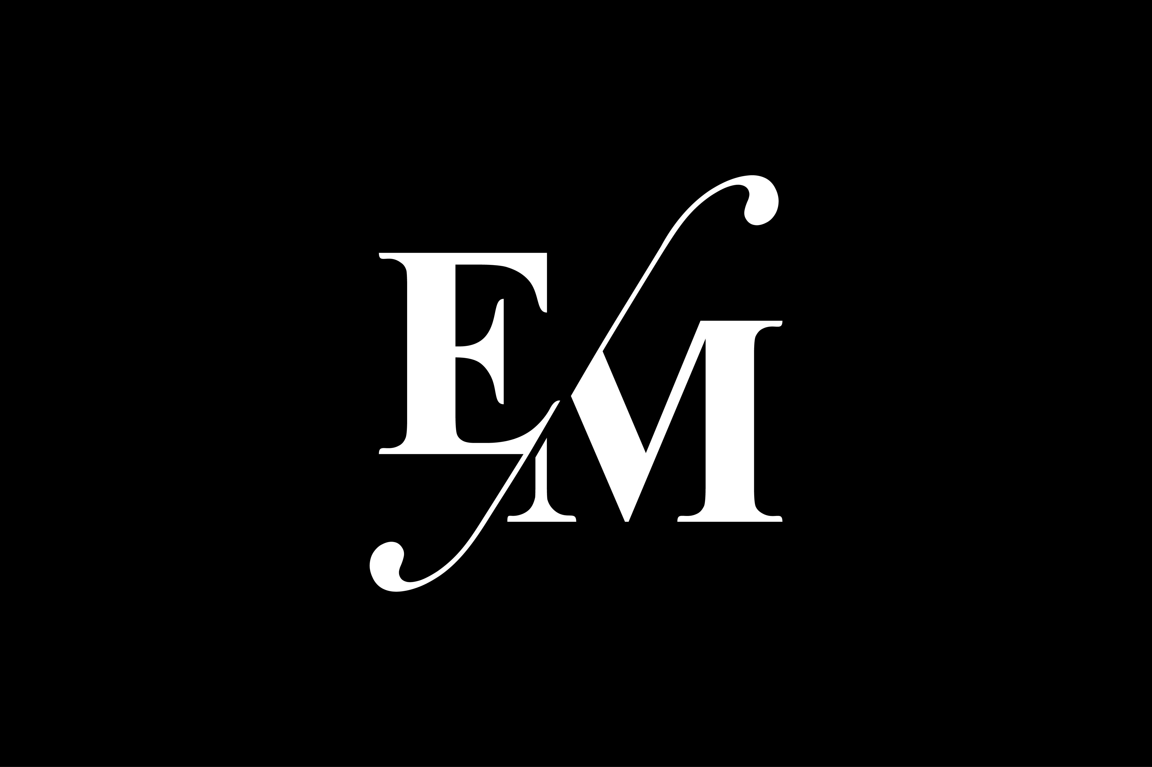 EM Monogram Logo Design By Vectorseller | TheHungryJPEG.com