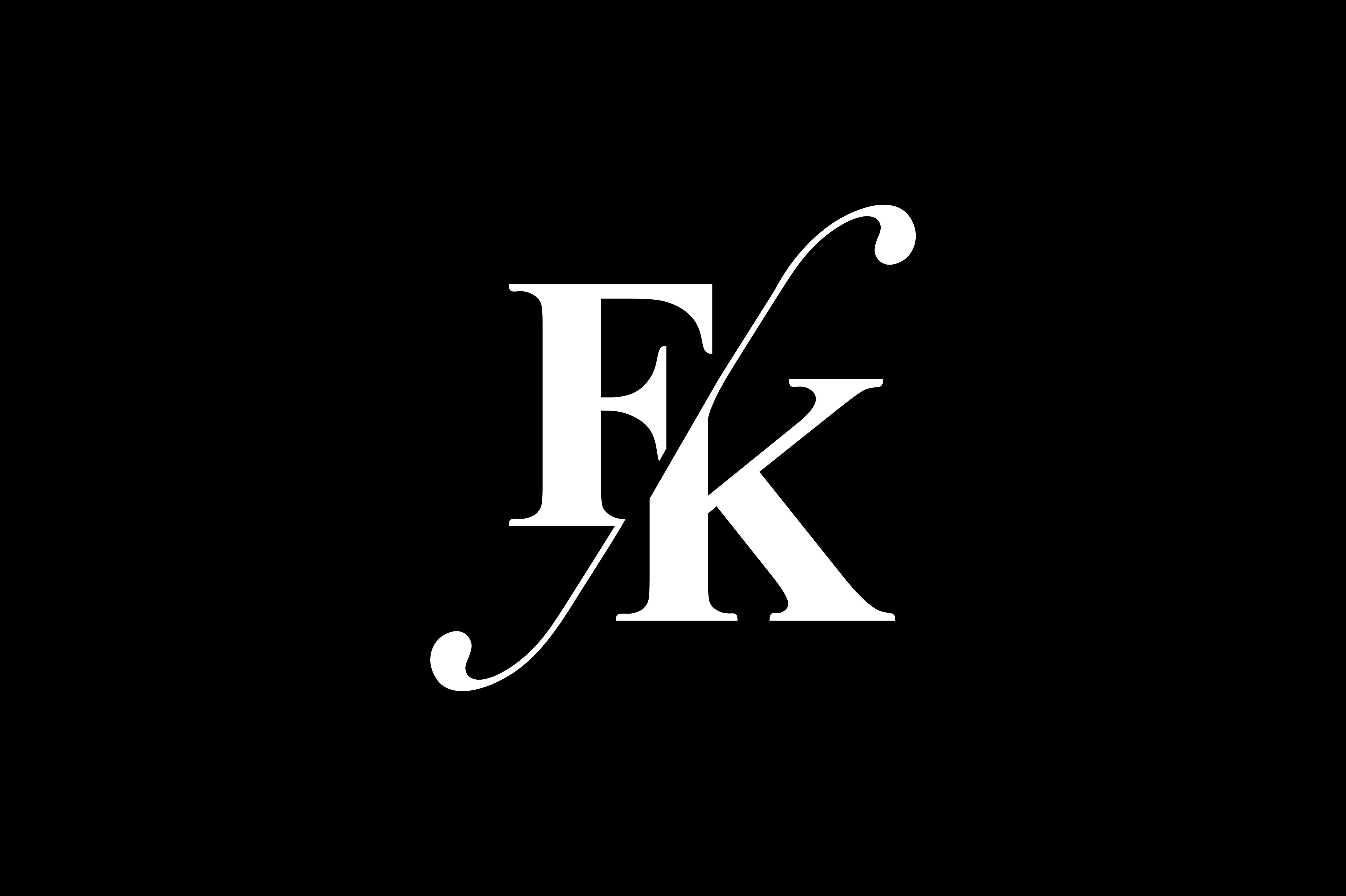 Fk Monogram Logo Design By Vectorseller Thehungryjpeg Com
