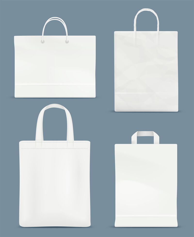 Download Shopping Bag Mockup Paper Handle Plastic Paper Bag Vector Realistic B By Onyx Thehungryjpeg Com