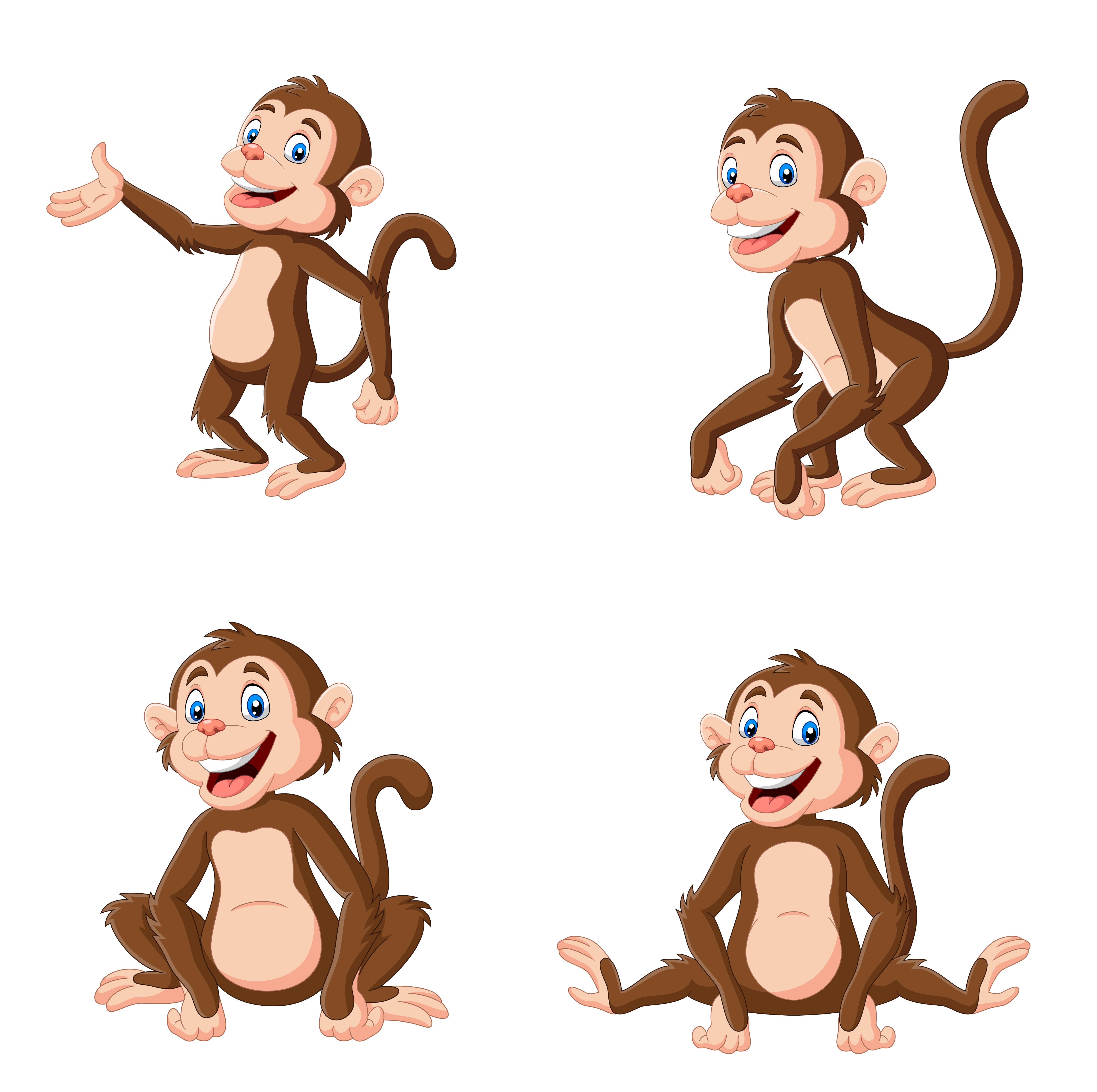 Cartoon monkeys collection By tigatelu TheHungryJPEG