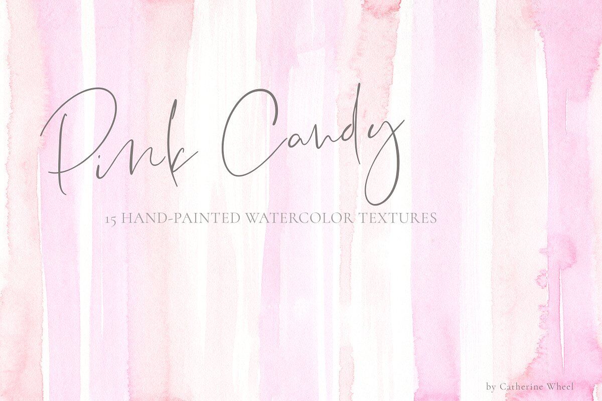 Pink Candy Watercolor Textures By Catherine Wheel Thehungryjpeg Com