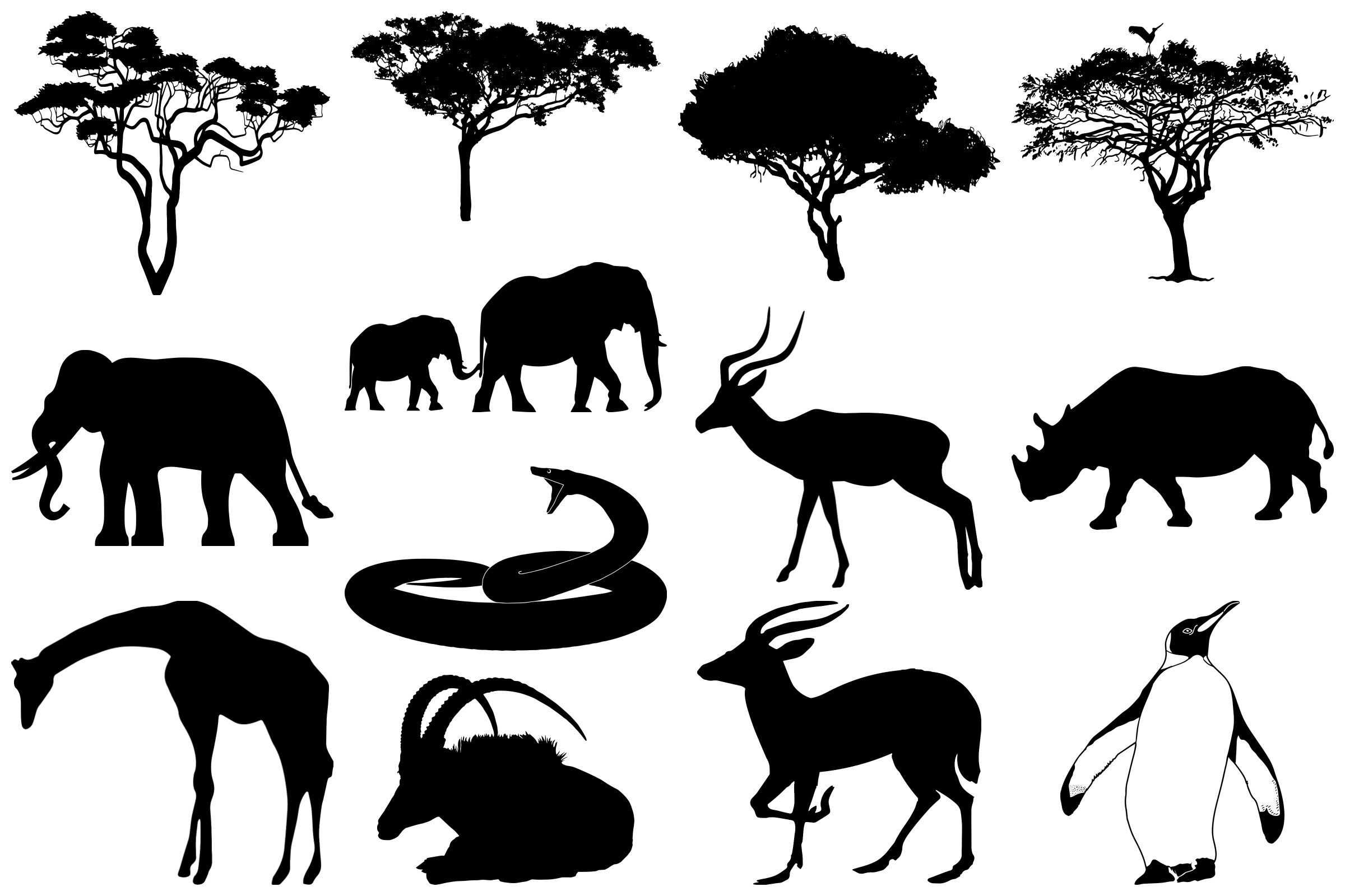Wild Animal Silhouettes AI EPS PNG By Me and Ameliè | TheHungryJPEG