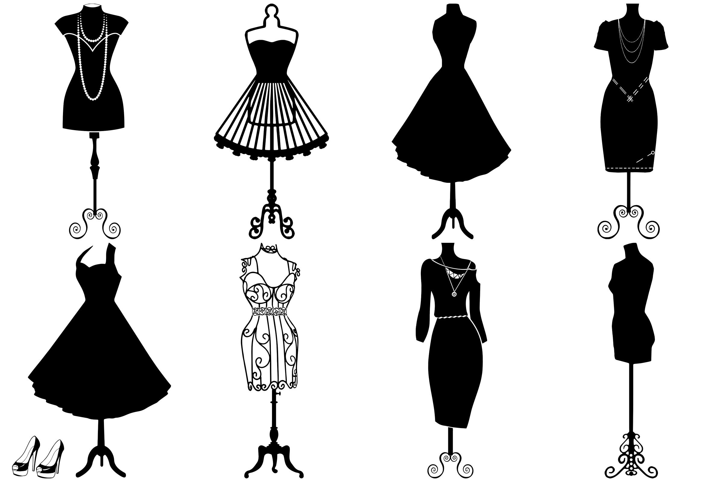 Dress Form Silhouettes AI EPS PNG By Me and Ameliè | TheHungryJPEG