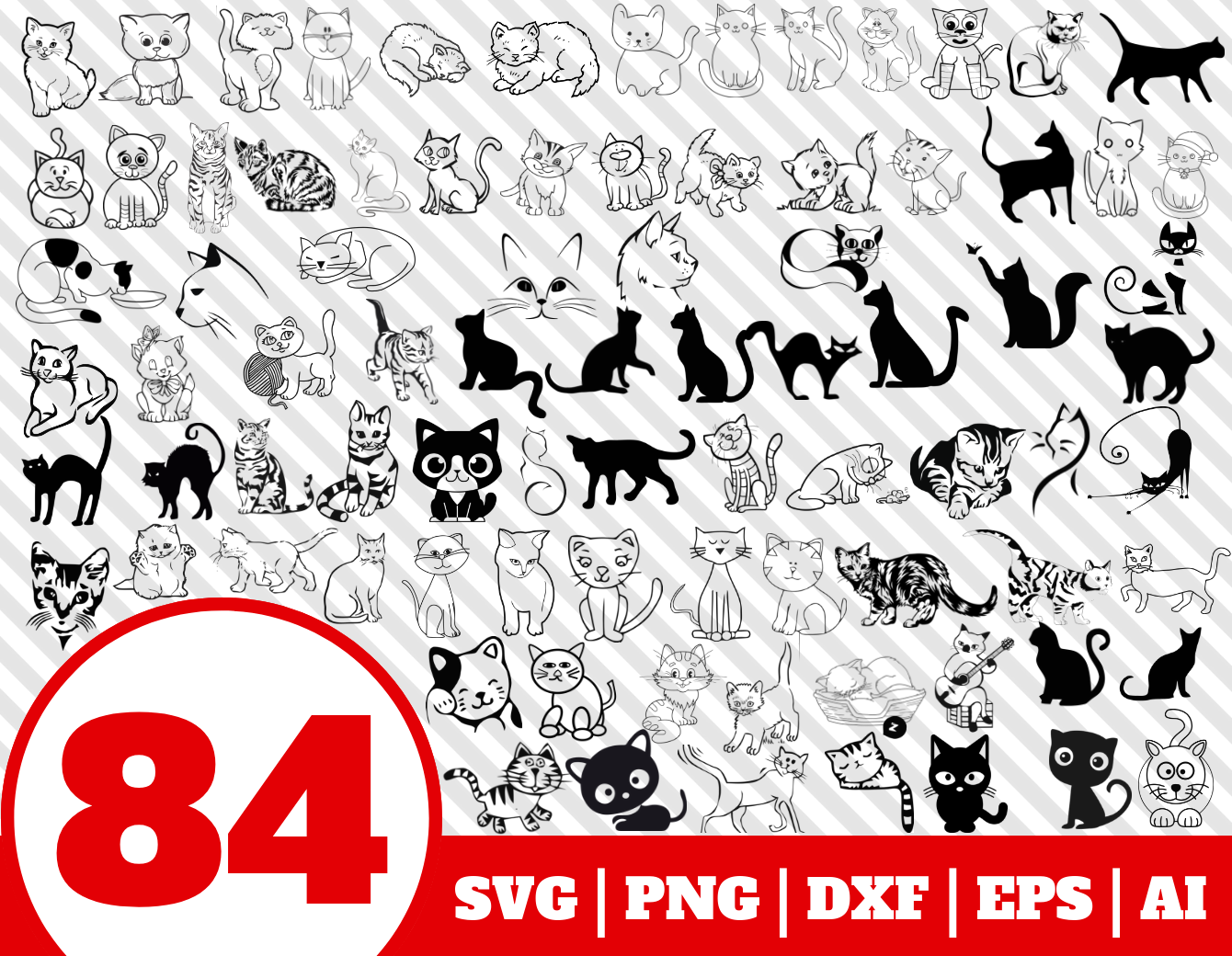 Download 84 CAT SVG BUNDLE - cat clipart - cat vector - cat cricut ...