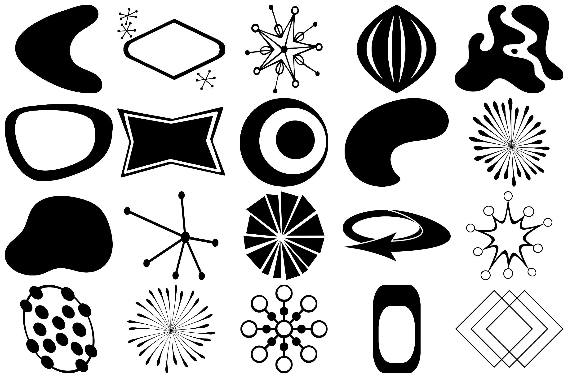 mid century modern graphic design elements