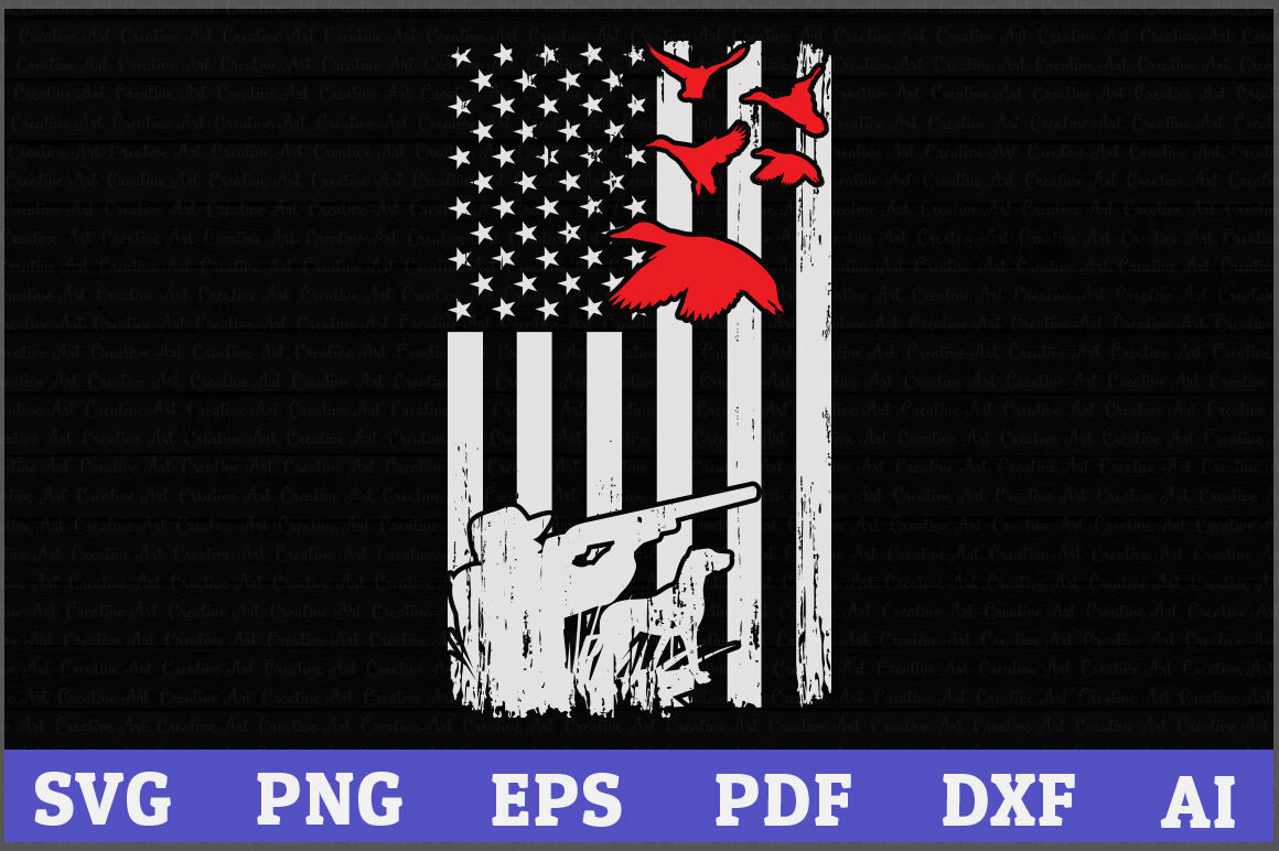 Download Duck Hunting American Flag Usa Hunting Svg Design American Flag Usa By Creative Art Thehungryjpeg Com