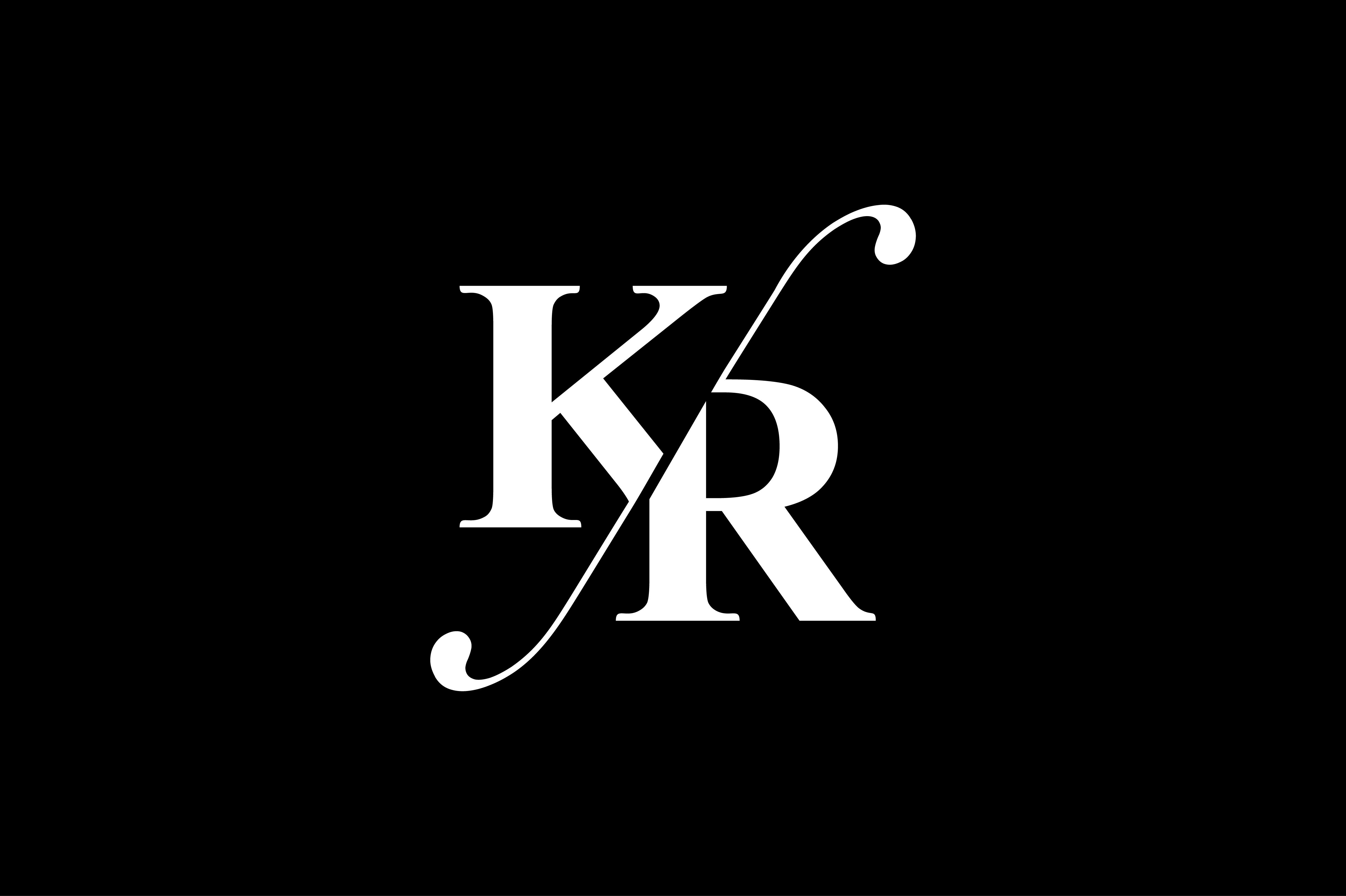 Kr Monogram Logo Design By Vectorseller Thehungryjpeg Com