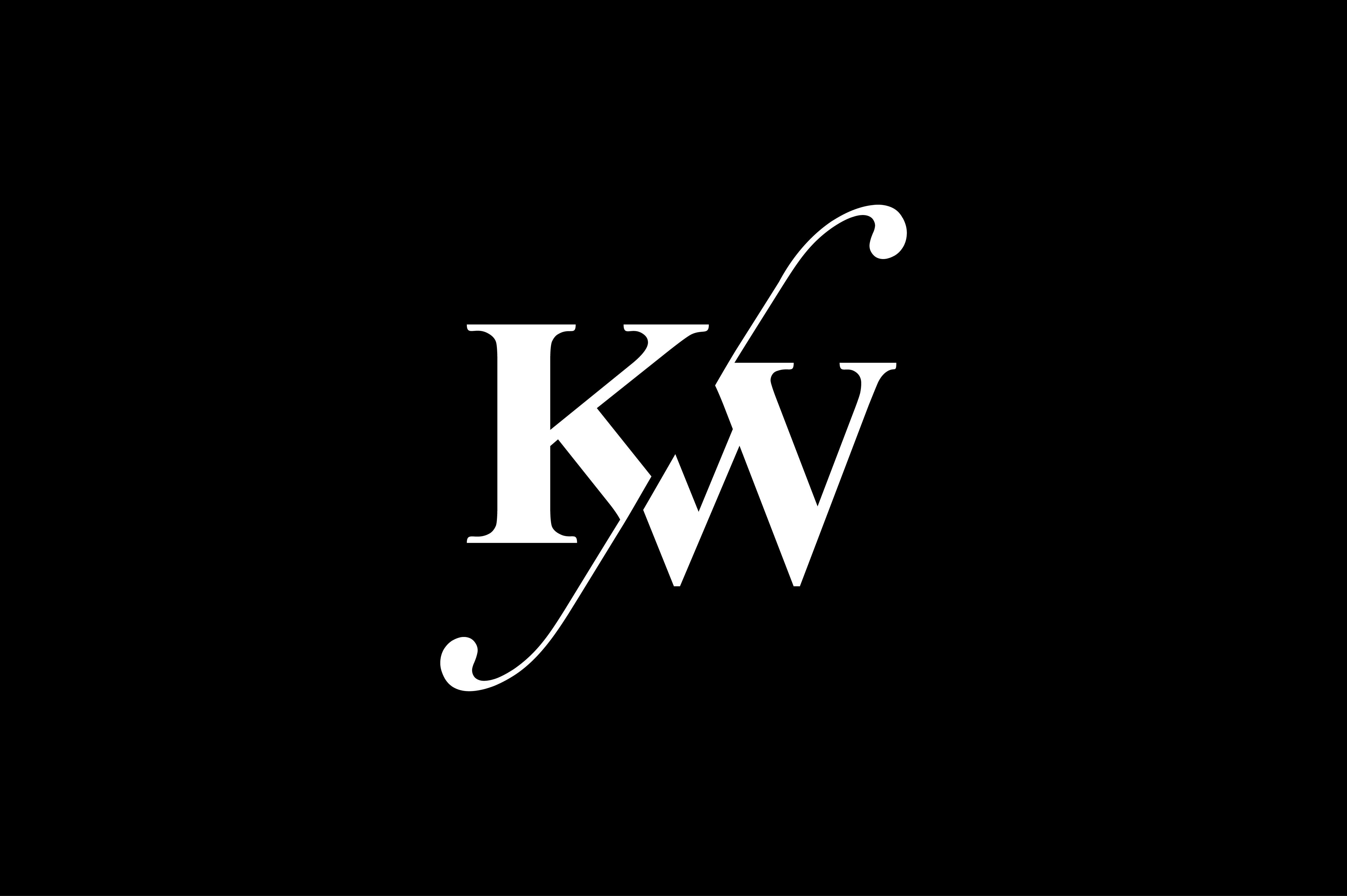 Kw Monogram Logo Design By Vectorseller Thehungryjpeg Com