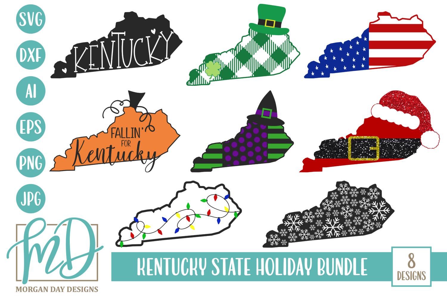 Kentucky Holiday SVG Bundle By Morgan Day Designs | TheHungryJPEG