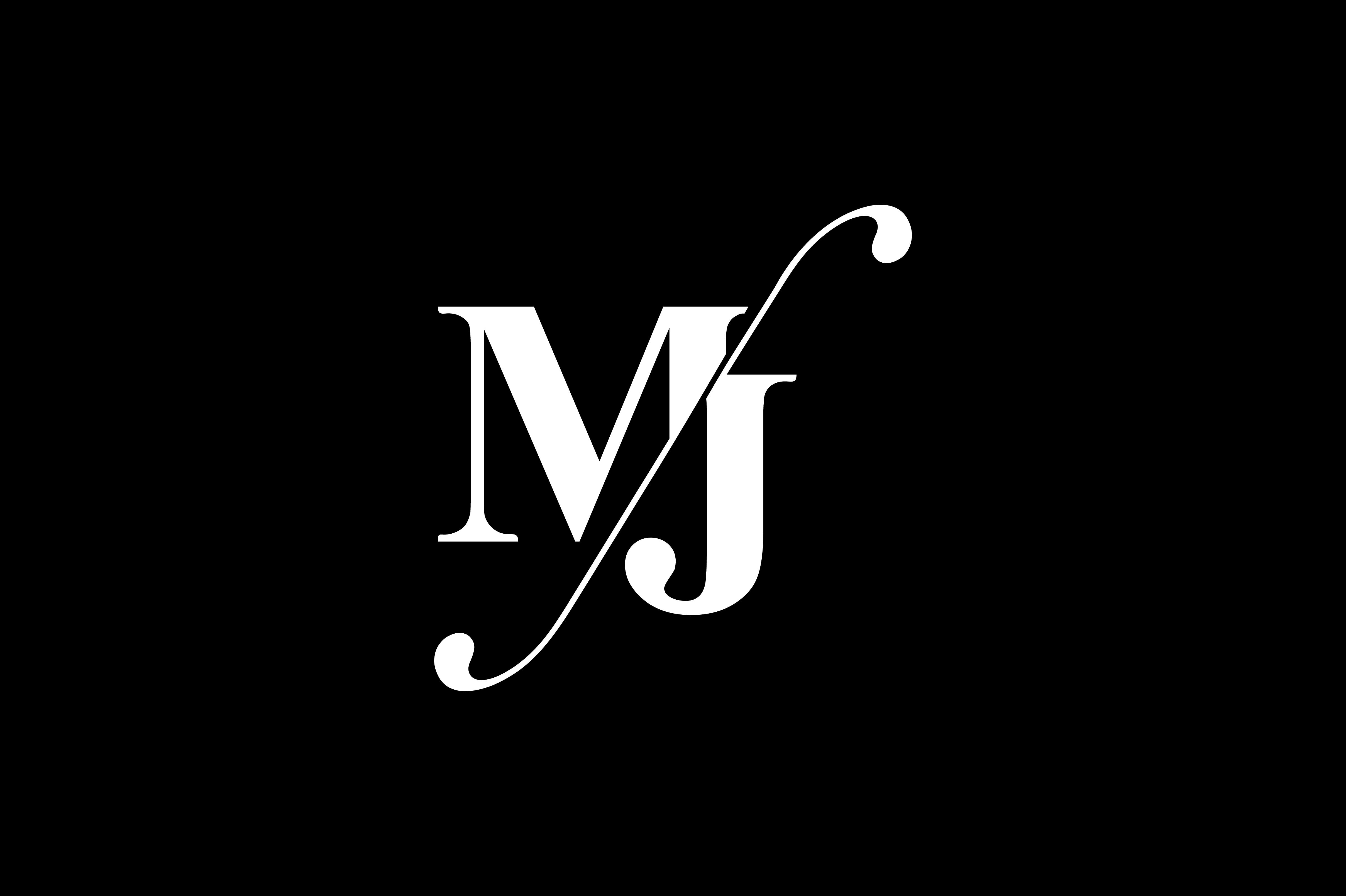 Mj Monogram Logo Design By Vectorseller Thehungryjpeg Com