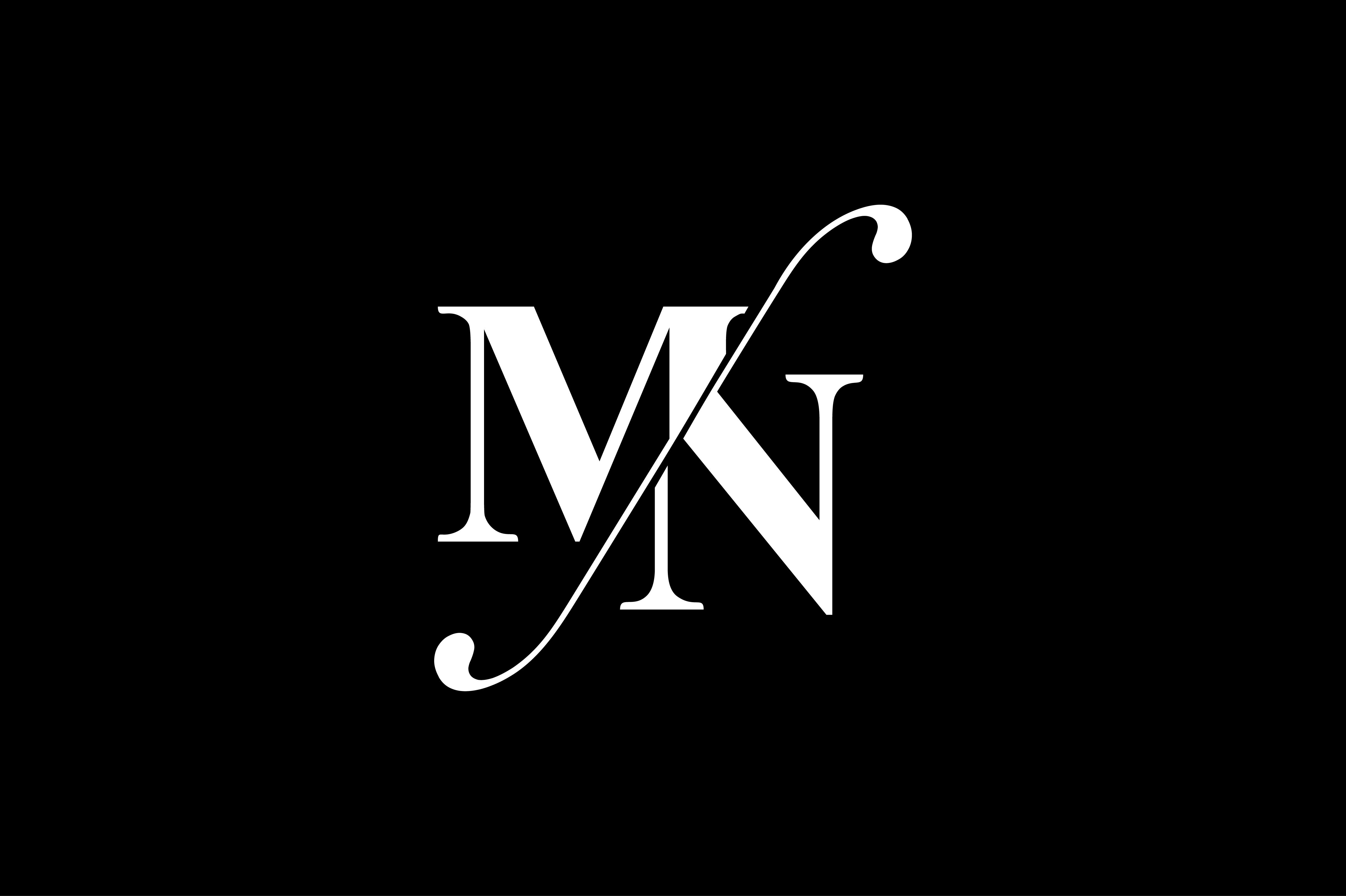 Mn Monogram Logo Design By Vectorseller Thehungryjpeg Com