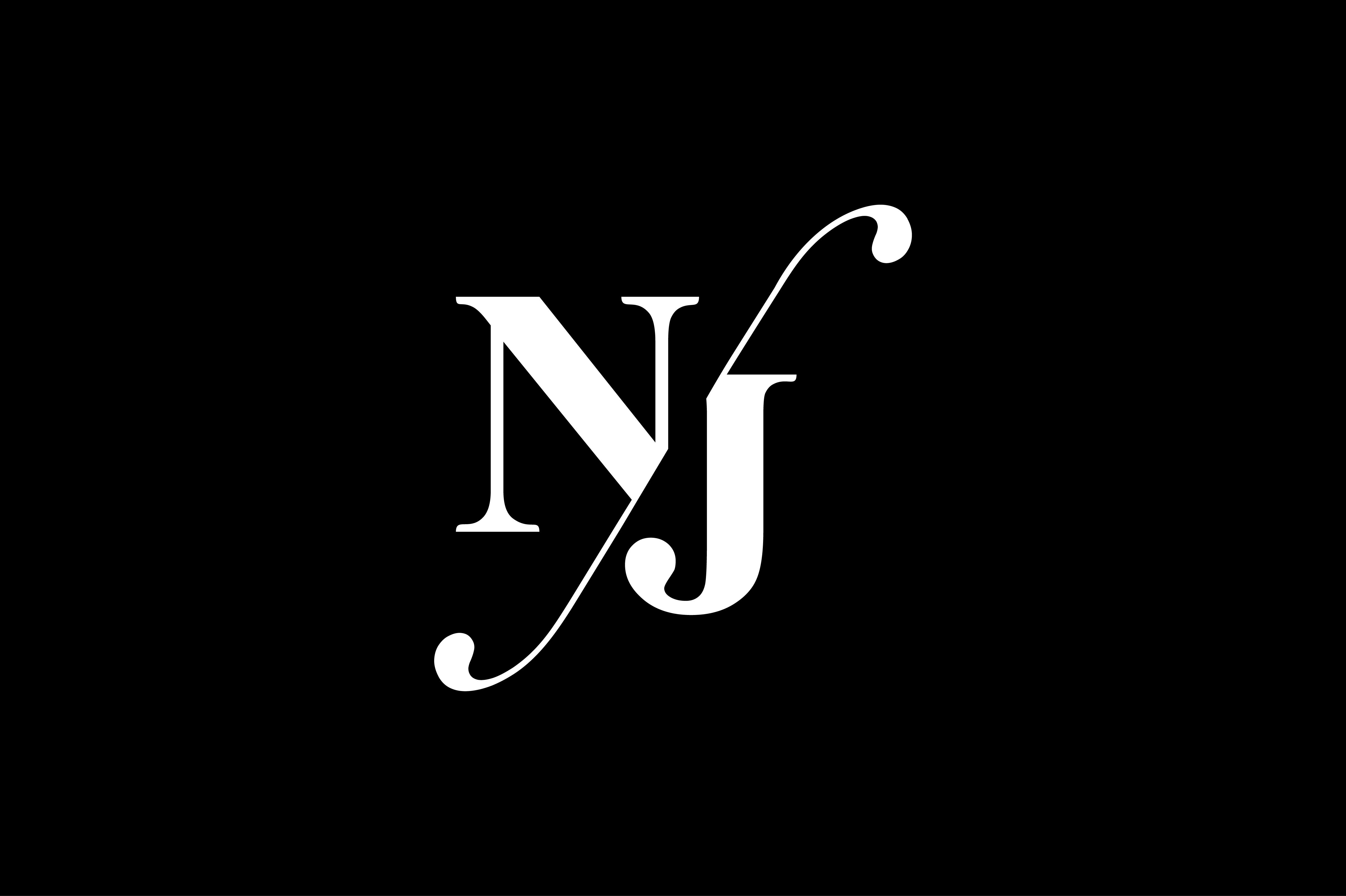 NJ Monogram Logo design By Vectorseller