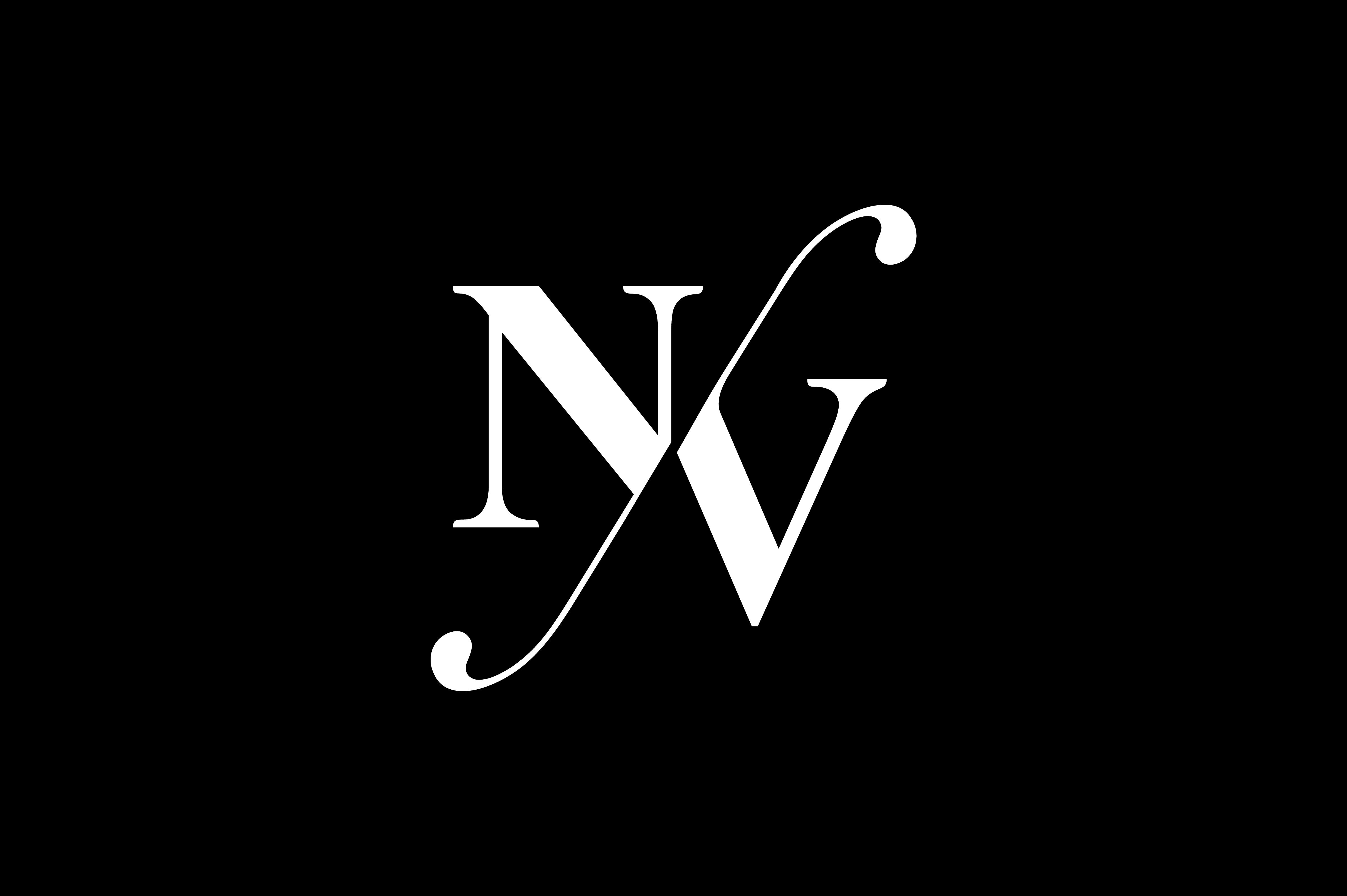 NV Monogram Logo design By Vectorseller | TheHungryJPEG.com
