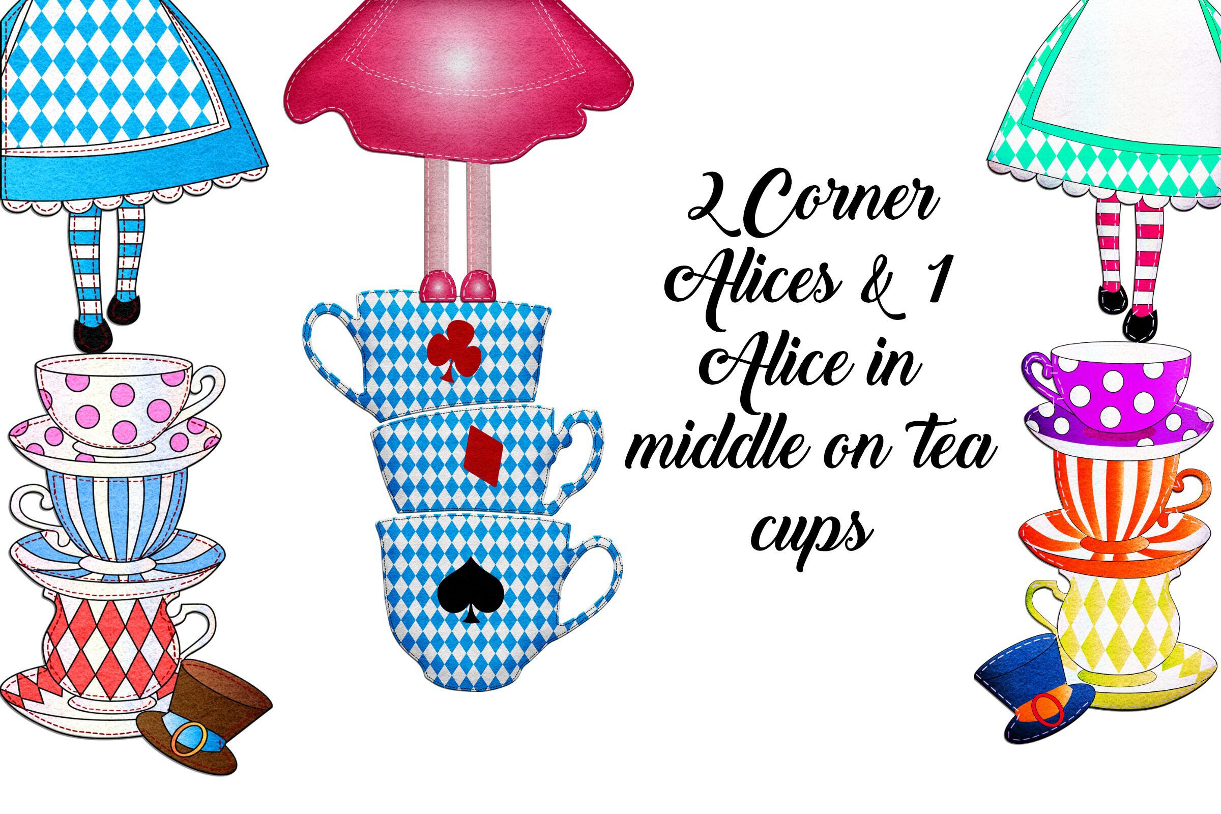 Alice In Wonderland Tea Party Mini Kit Clipart By Me And Amelie Thehungryjpeg Com