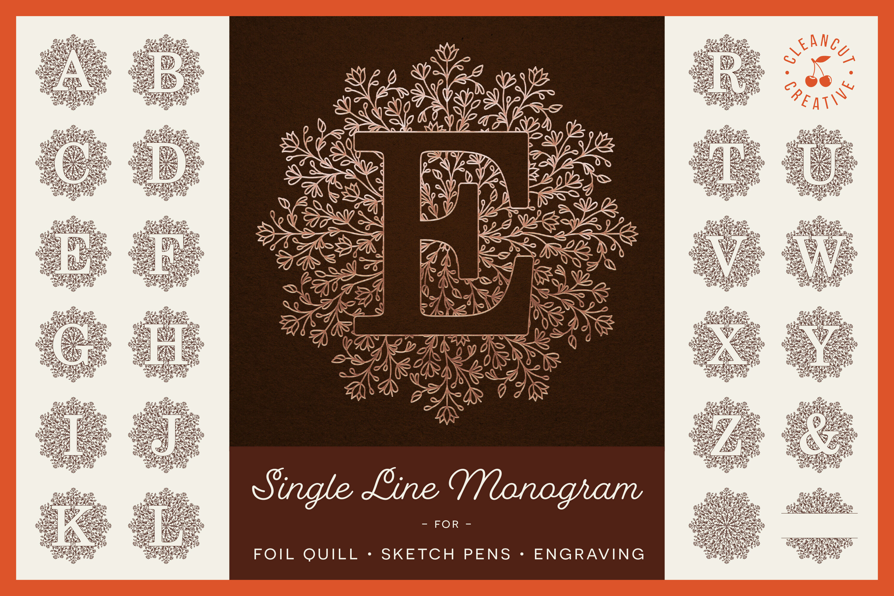 Foil Quill Infusible Ink Pens Single Line Mandala Monogram Alpha By Cleancutcreative Thehungryjpeg Com
